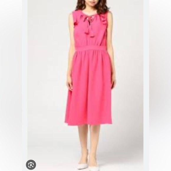KATE SPADE NEW YORK Rambling Roses Crepe Ruffle Dress Pink Size 2 XS Brand New - Picture 2 of 16